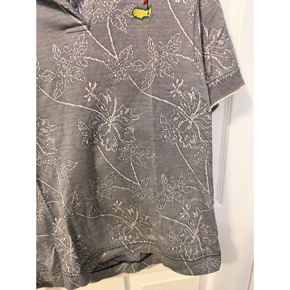 Vintage Masters Collection Women's Gray Tropical Floral Polo Shirt Sz M Golf - Picture 3 of 9